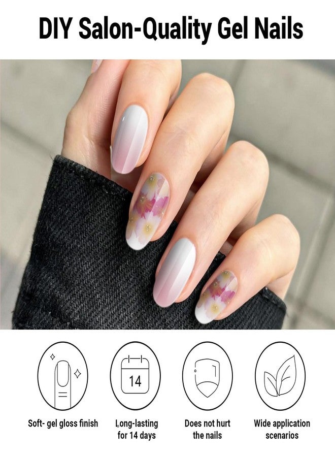 DUKASOU Semi Cured Gel Nail Strips, Spring Blossoms | 28 pcs Gel Nail Strips Work with Any UV Lamp, Salon Quality UV Nails Stickers, Easy to Apply for Home Nails DIY - Image 4